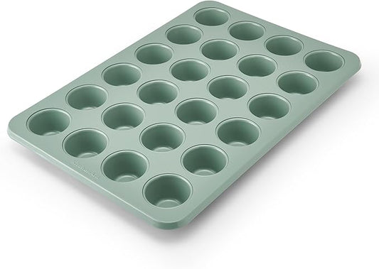 KitchenAid Nonstick Swiss Engineered Aluminized Steel Muffin Pan, Dishwasher Safe, 24 Cup, Cardamom