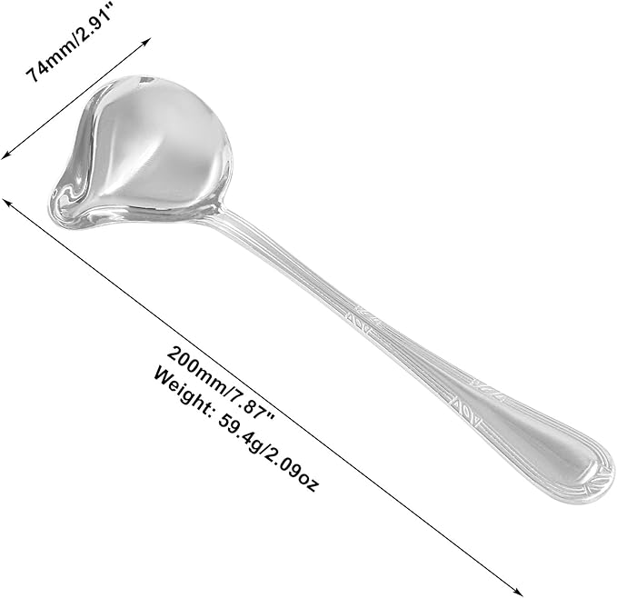 2 Pcs Stainless Steel Sauce Ladle with Pouring Spout, Long Handle Soup Ladle Gravy Ladle Sauce Drizzle Spoon Soup Spoon(Silver)
