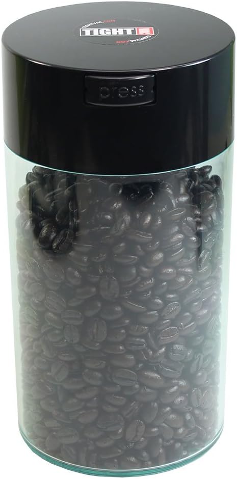 Tightvac - 3oz to 12 Ounce - Patented Airtight Container | Multi-use Vacuum Container Works as Smell Proof Containers for Herbs and Dry Goods. Green Black