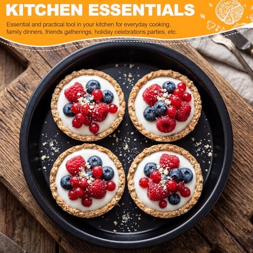 8 Pcs Pie Tins, 6 Inch Round Pans, Black