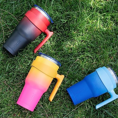 BJPKPK 30 oz Tumbler with Handle & Straw, Insulated Stainless Steel Mug