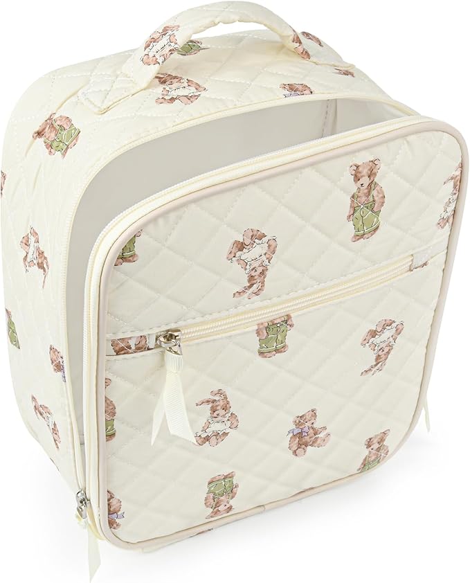 Aileam Lunch Box Lunch Bag for Women Cute Girls Insulated Womens Lunch Bag For Work Quilted Large Capacity Reusable Insulated Cooler for Work School Picnic Travel Bear Cub Print