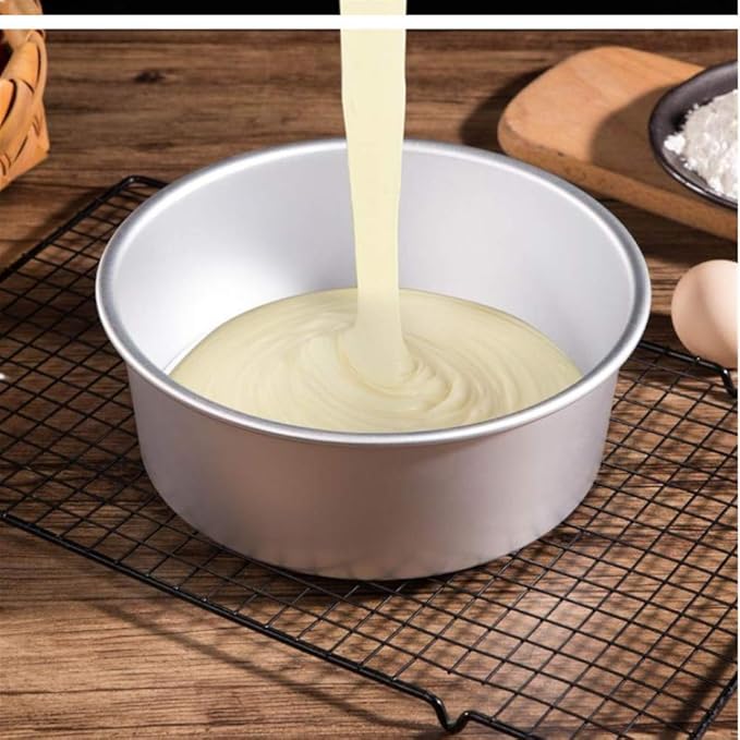 XZJMY 5Pack 5 Inch X 2 Inch Cake Pan, mini cake pan, round aluminum cake pan, used for family gatherings to bake mini cake pizza, quiche