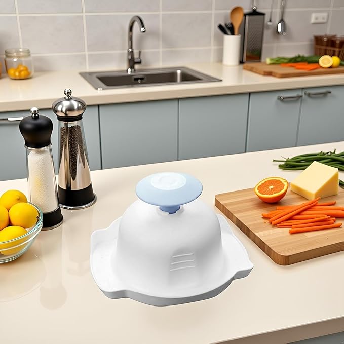 Blue Food Safety Holder for Mandolin or Grater, Finger Anti-Cut Protectors for Vegetable Graters and Peelers, Food Slicer Cutter Finger Guard, Mandolines