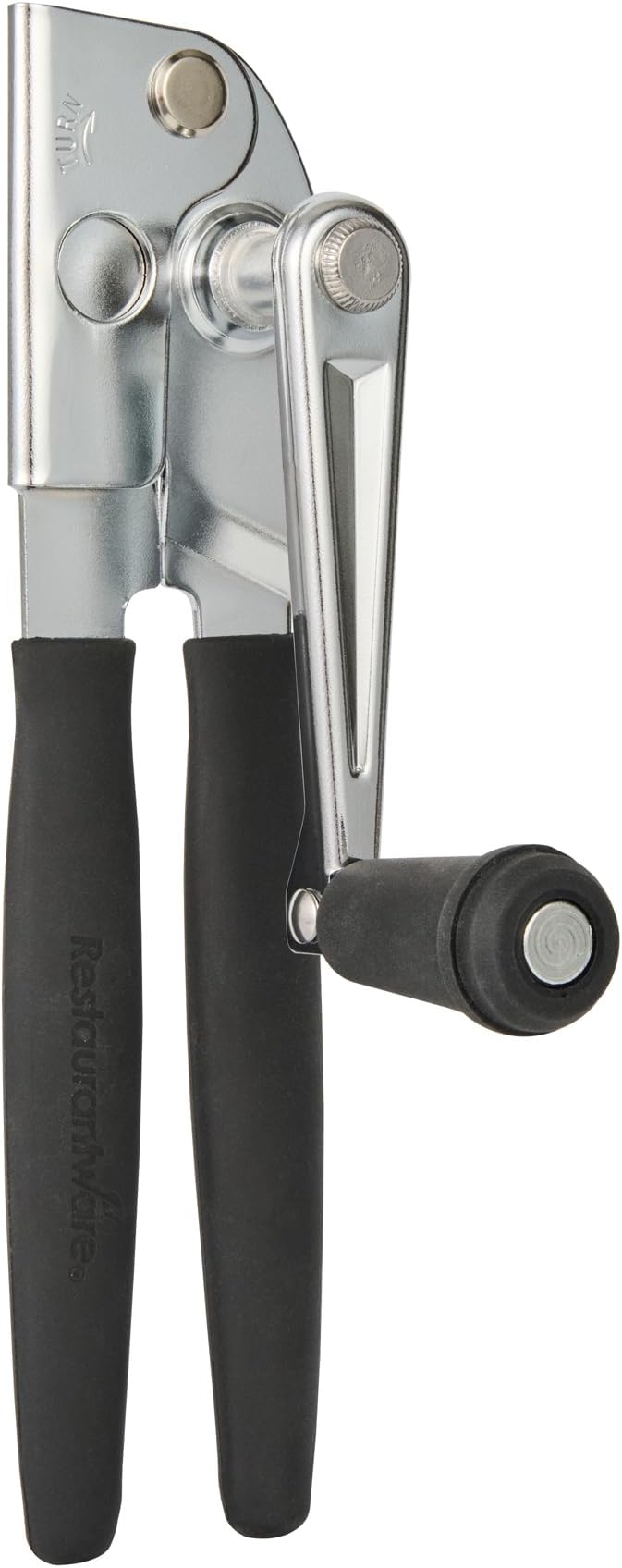 Restaurantware Stainless Steel Magnetic Manual Can Opener - 36 Pack - German Standard Black Crank Can Opener with Magnet, Ergonomic Handle, Non-Slip- Heavy-Duty Hand Can Opener, Easy Turn, Sharp Blade