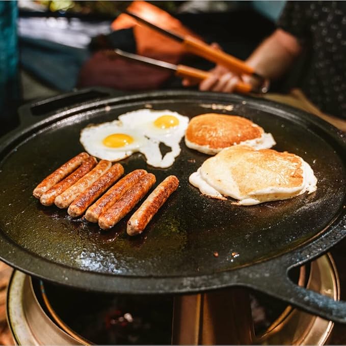 Solo Stove Ranger Cast Iron Griddle Top, Cookware for Ranger fire pit, Fireplace accessory, Cooking surface: 14.25", Weight: 12.5 lbs