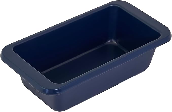 KitchenAid Nonstick Swiss Engineered Aluminized Steel Loaf Pan, Dishwasher Safe, 9 x 5 Inch, Ink Blue