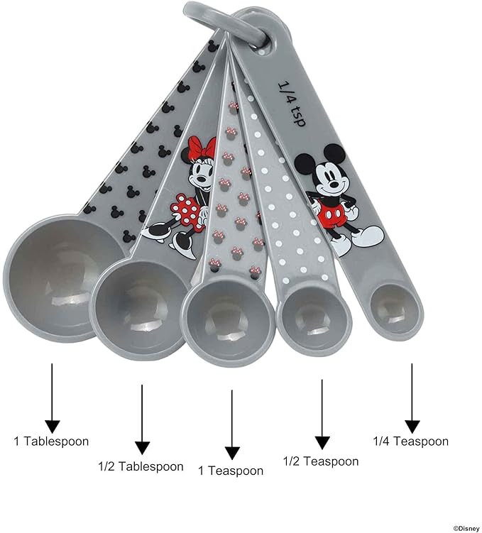 Disney Mickey and Minnie Mouse Measuring Spoons - Adorable Mickey Mouse Measuring Spoons for Kitchen