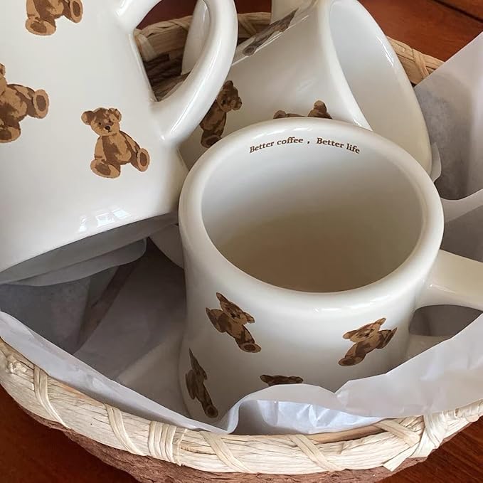 Charming Teddy Bear Coffee Mug - Adorable Gift for Kids and Adults - Cute Ceramic Cup for Home, Office - Perfect for Animal Lovers, Teachers, Parents - Fun Drinkware for All Beverages-11OZ