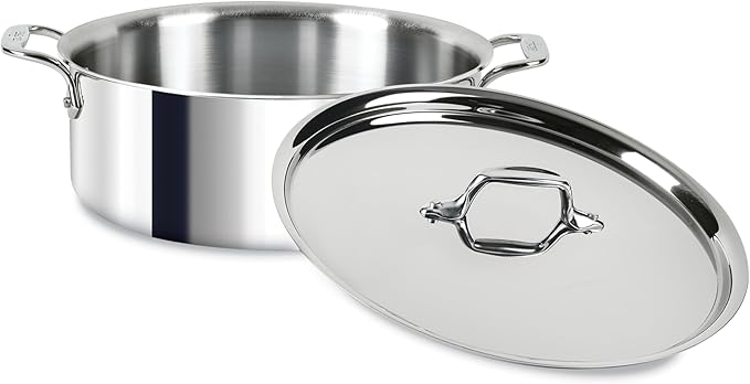 All-Clad D3® Stainless Steel 6 Quart Stockpot With Lid- Made in the USA- The Original Bonded Professional Cookware- Oven Safe & Induction Compatible