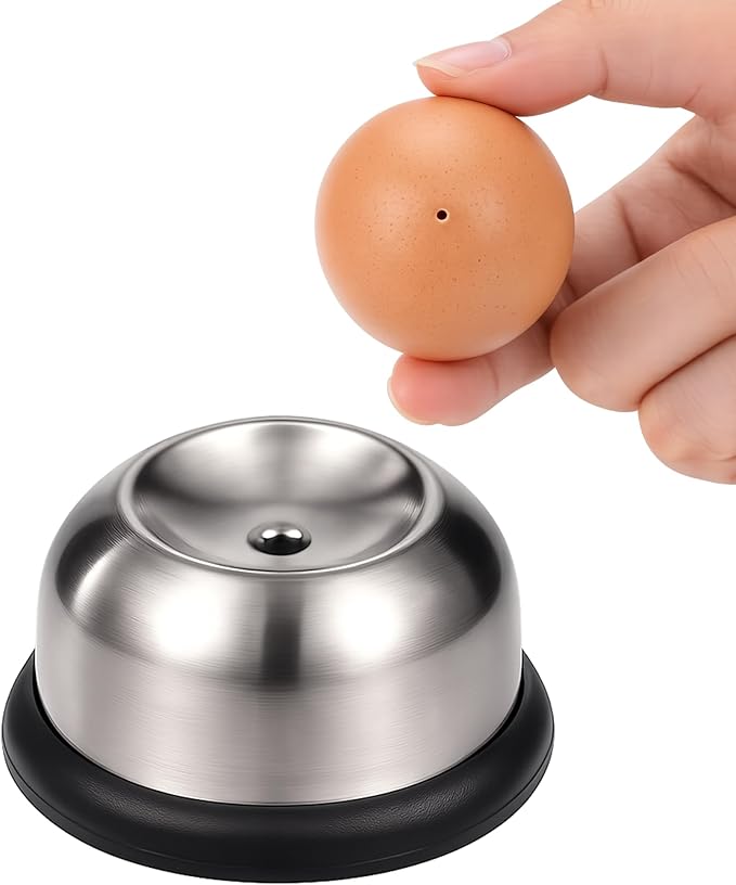 Egg Piercer for Hard Boiled Eggs, Stainless Steel Egg Poker with Retractable Safety Design, Egg Piercer Tool and Egg Punch for Raw Eggs, Anti-Rust Egg Pin, Black