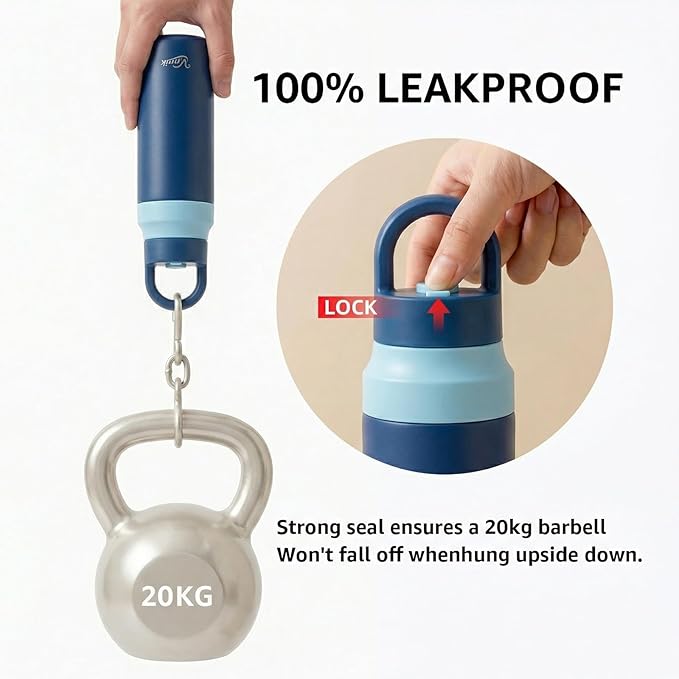 Blue Stainless Steel Water Bottle Insulated 20 oz Tumbler with Handle,Leak Proof Travel Bottles,Water Cup with Lids