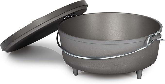 GSI Outdoors 14-Inch Hard Anodized Dutch Oven | Heavy-Duty, Non-Reactive, Rust-Free | Perfect for Open Fire, Camp Coals, Home Oven Use | Dutch Oven for Sourdough Bread, Stews, Soups and More