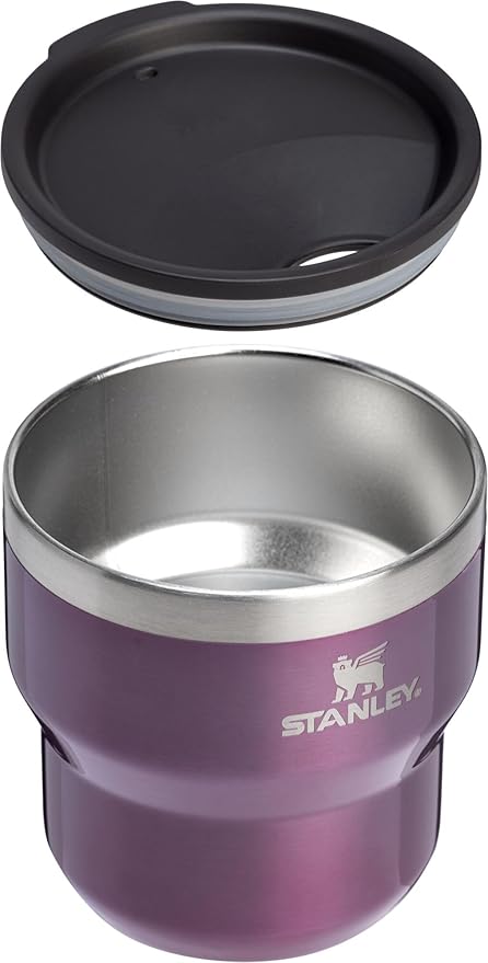 STANLEY Stay-Hot Stacking Camp Cup 10 oz | Press In Drink Through Lid | Cup for Coffee, Tea and Drinks | Insulated Stainless Steel Coffee Mug | BPA-Free
