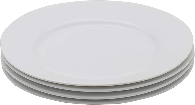 Everyday White Classic Rim Set of 4 Salad Plates, 8.25 inch