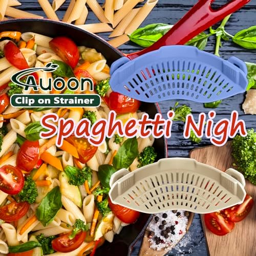 AUOON Clip On Pot Strainer Silicone, Standard 8.86 x 3.55in, Blue Velvet