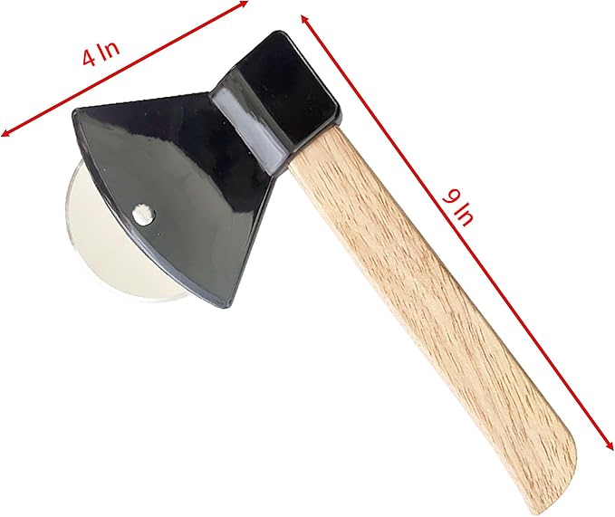 Axe Head Shape Pizza Cutter, 9 Inch x 4 Inch Stainless Steel Pizza Knife Sharp Blade for Cutting of Pizza, Bread and Cake (black)