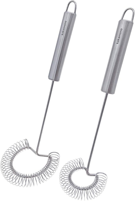 2pcsSet Egg Beater Stainless Steel Spring Egg Whisk, Kitchen Milk Egg Beater Whisking,Beating,Magic Hand Held Sauce Stirrer Frother…