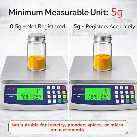 Digital Kitchen Scale 40kg/88lb Stainless Steel Price Computing Scale Counting Scale Deli Scale with Large LCD Display for Baking Bread Cooking Meat Prep Parts and Coins Adapter Included