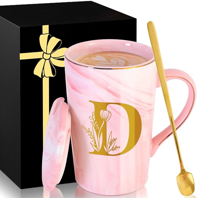 MNZZ Personalized Ceramic Coffee Mug with Lid Tea Cup Cool Grandma Gifts Grandmother Nana Glamma Mawmaw Yaya Abuela Abuelita Grandmas Mamaw Memaw Mimi Nonna Granny Oma Meme Christmas Xmas Present,D