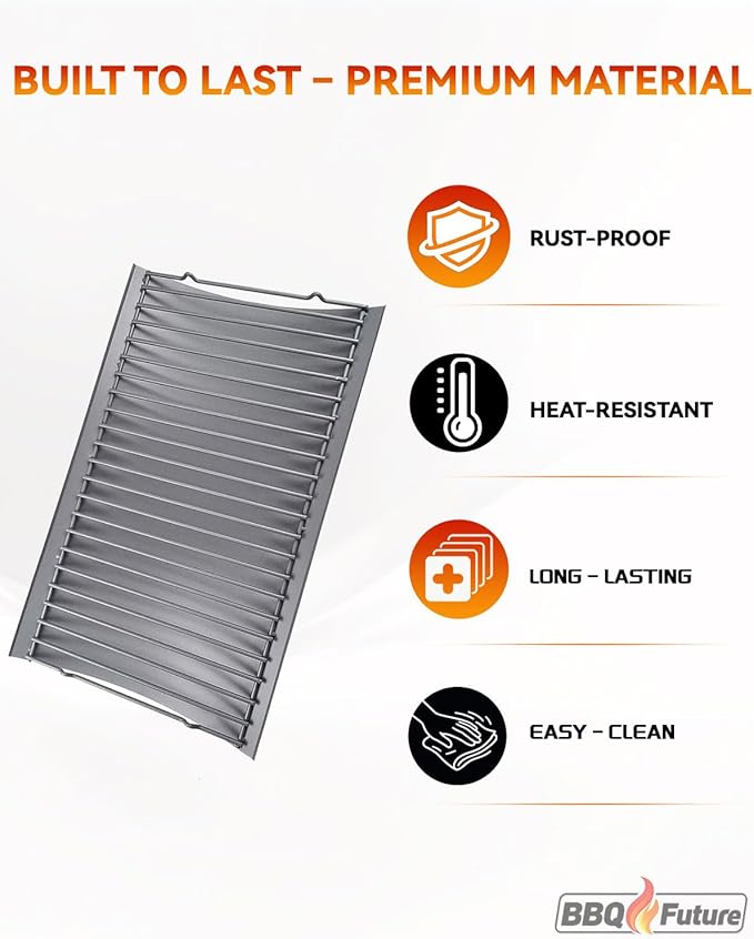 MixRBBQ 20 Inchs Ash Pan with 2pcs Fire Grate Hanger for Chargriller 5050, 5072, 5650, 2123 2223 2823 Charcoal Grills, 200157 Grill Tray Replacement for Chargriller, Stainless Steel Drip Pan