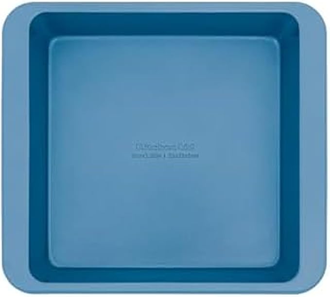 KitchenAid Nonstick Swiss Engineered Aluminized Steel Square Cake Pan, Dishwasher Safe, Blue Velvet, 9 Inch