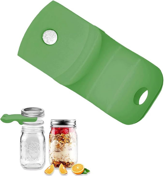 Mason Jar Opener and Canning Tool, Compatible with Mason Jar Lids, Releases Vacuum Seal on Wide Mouth and Regular Mouth, Magnetic Lid Lifter for Canning, Pickling (dark green)