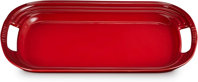 Le Creuset Stoneware Serving Platter, 16.25", Cerise