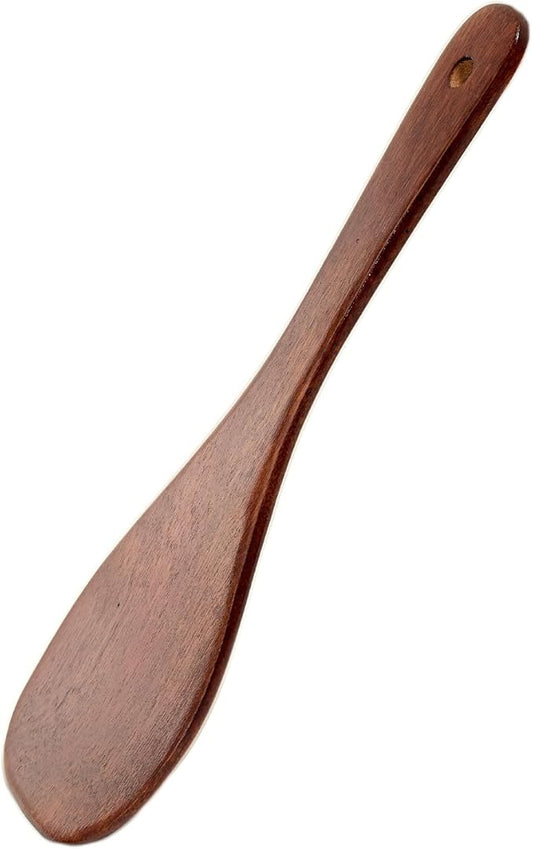 8.86Inch Wooden Spatula Small Flat Turner Long Handle Handmade Kitchen Utensil for Stir Fry Hot Pot Porridge Serving Tool