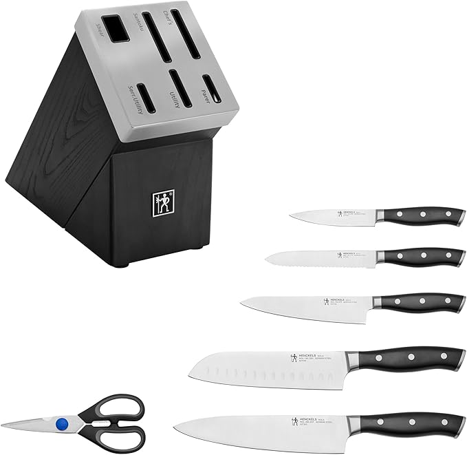 HENCKELS x EMERIL Lagasse The Nola Collection Razor-Sharp German 7-pc Self-Sharpening Knife Block Set, Made in Company-Owned German Factory with Special Formula Steel perfected for almost 300 Years