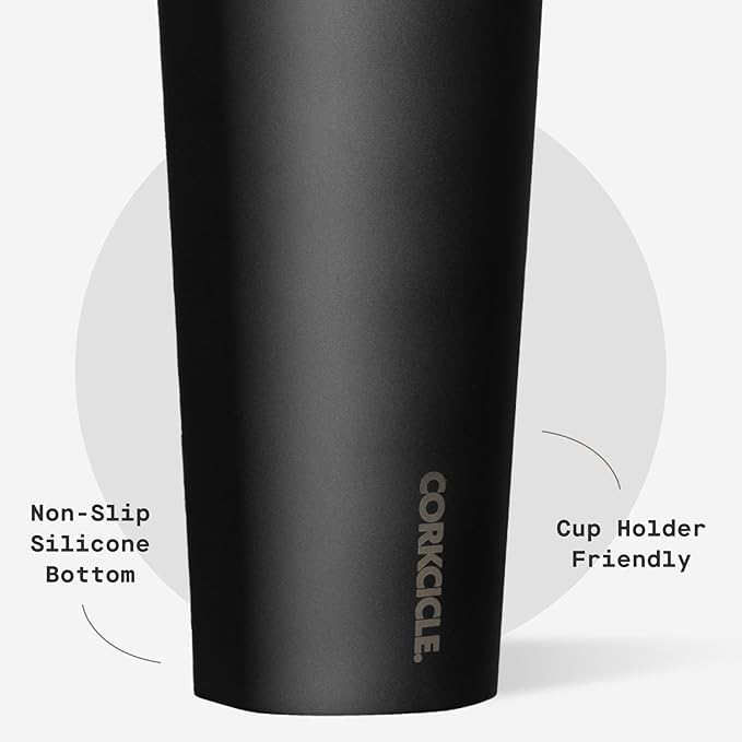 Corkcicle Cold Cup Insulated Tumbler with Straw - Keeps Drinks Cold for 12 Hours - Triple-Insulated Stainless Steel - Leak-Resistant Lid - Summer Drinkware Gift - 24 oz - Ceramic Slate