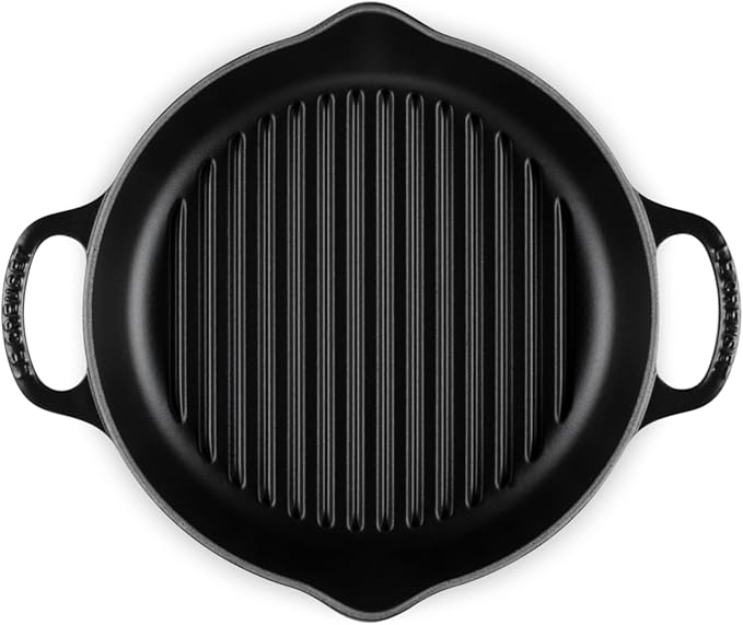 Le Creuset Enameled Cast Iron Signature Deep Round Grill, 9.75", Licorice