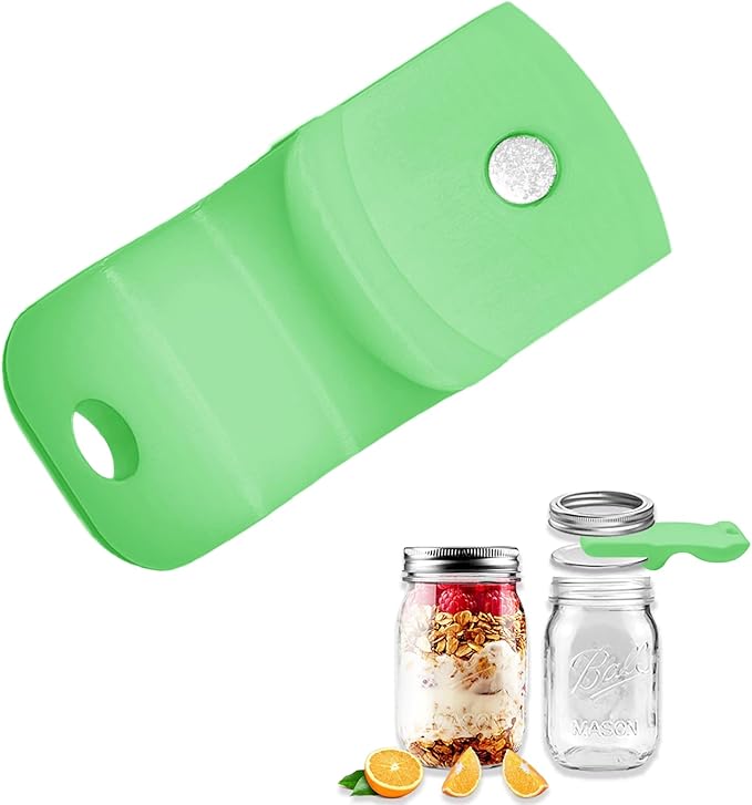 Mason Jar Opener and Canning Tool, Compatible with Mason Jar Lids, Releases Vacuum Seal on Wide Mouth and Regular Mouth, Magnetic Lid Lifter for Canning, Pickling (greener)
