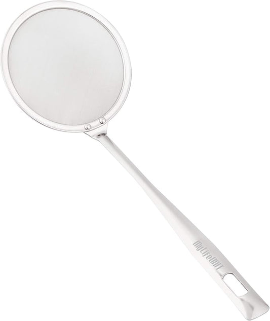 MyLifeUNIT Japanese Hot Pot Skimmer, Stainless Steel Mesh Food Strainer Foam and Grease Fishing Spoon 2.16 X 3.93 X 10.86 inches