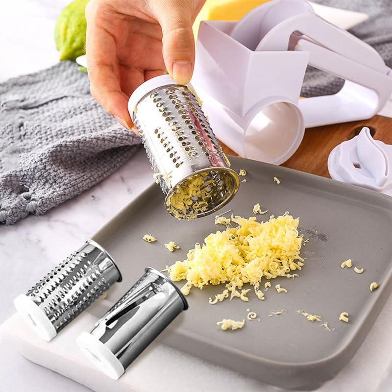 Olive Garden Rotary Cheese Grater Parmesan with 2 Stainless Steel Drums for Hard Cheese, Nuts, Chocolate