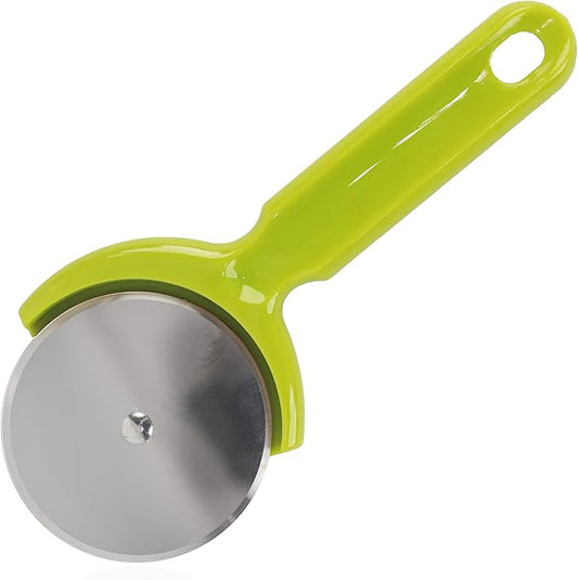 Stainless Steel Pizza Cutter - 7.75 inch Slicer for Pizzas, Pockets and More -Green Plastic Handle Pizza Cutter Wheel.