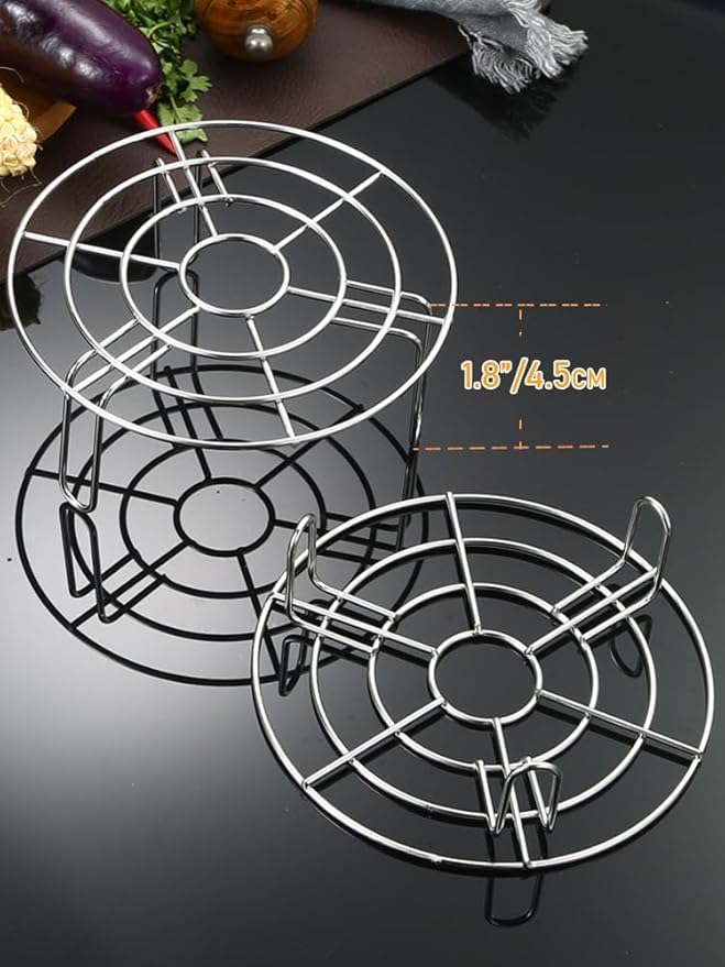 Grill Wire Cooling Racks for Oven Use Dia 10.2" Stainless Round Cooking Racks for Barbecue Air Fryer Instant Pot Pressure Cooker Canning Dutch Oven (Height 1.8",10.2"/26cm)