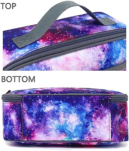 FlowFly Kids Lunch box Insulated Soft Bag Mini Cooler Back to School Thermal Meal Tote Kit for Girls, Boys,Galaxy