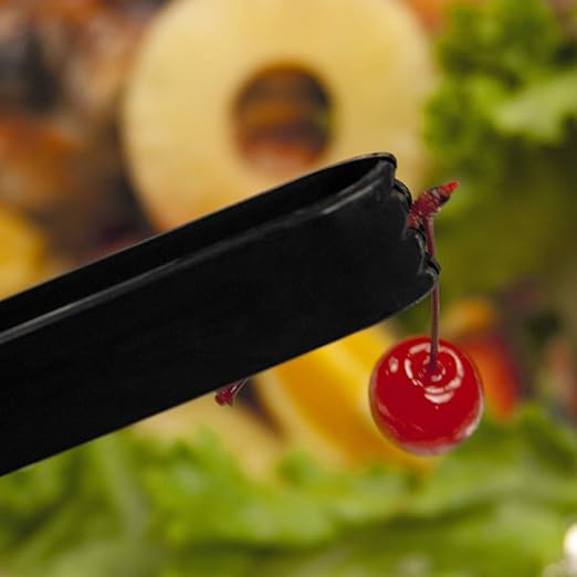 Party Essentials - N617 Hard Plastic Serving Tongs, 6.5", Black (Pack of 48)