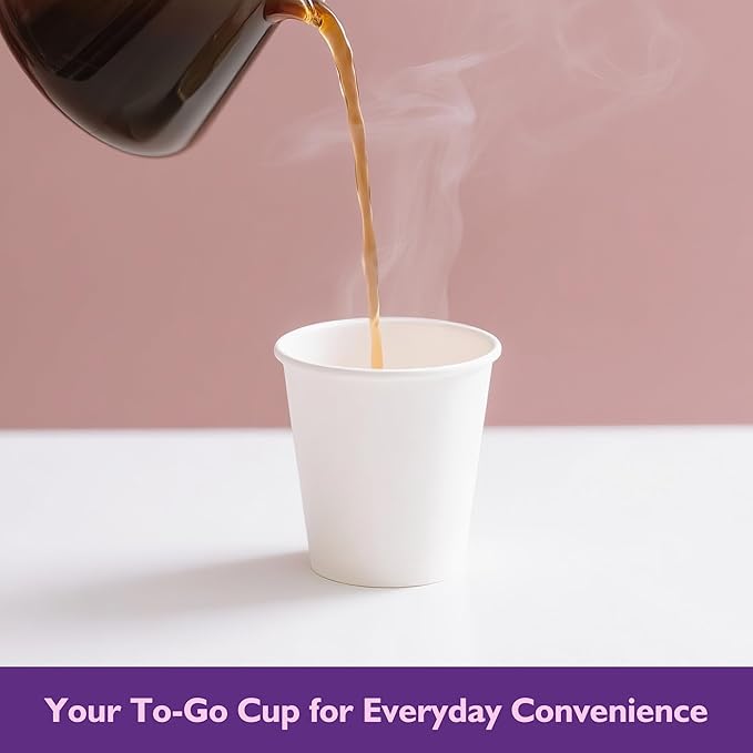 3 oz Disposable Paper Cups, Mouthwash Cups, Small Coffee Cups for Bathroom Rinsing, Mini Water Drinking Cups for Espresso, Samples, 200 Pack