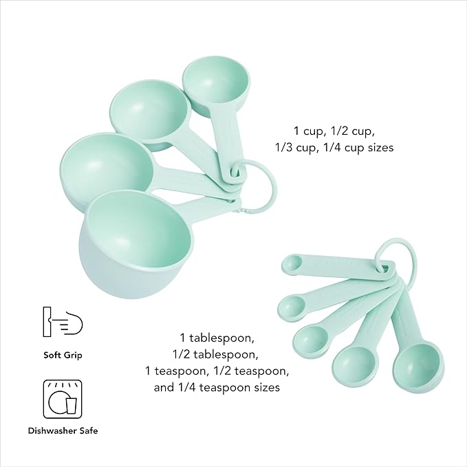 KitchenAid Measuring Cups and Spoon Set, 9 Piece, Spearmint