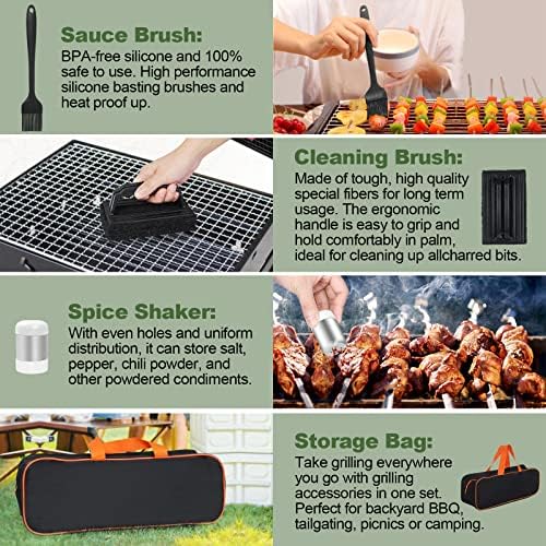 EWFEN 35PCS Griddle Accessories Kit, Flat Top Grill Accessories Set for Blackstone and Camp Chef, Grill Spatula Set with Enlarged Spatulas, Basting Cover, Scraper for Outdoor Barbecue