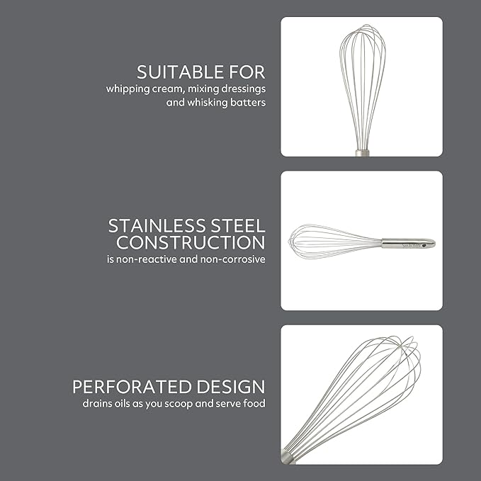 Sur La Table Kitchen Essential Steelhaus 1 Piece 12" Stainlees Steel Balloon Whisk