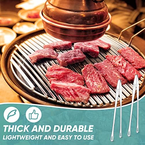 meekoo 6 Pcs Stainless Steel Korean BBQ Grill Tongs