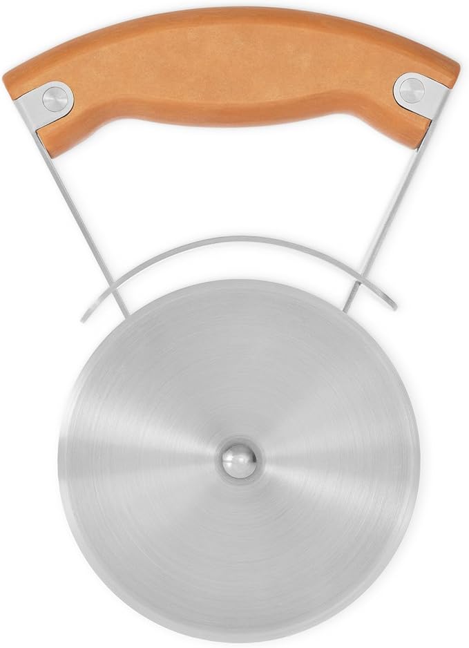 Full Circle Slice, Stainless Steel Precision Pizza Wheel with Safety Cover, Innovative Rotating Handle for Better Leverage, Dishwasher Safe