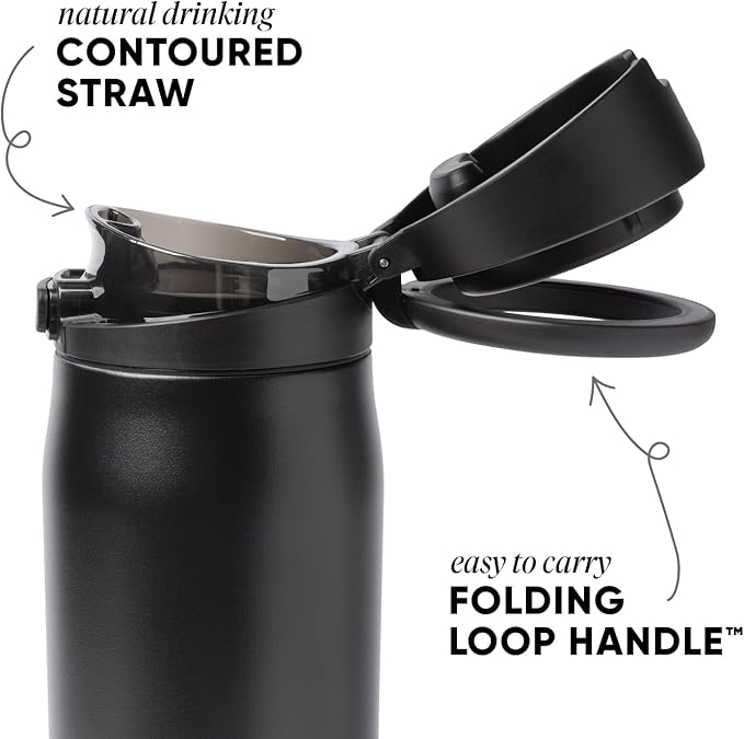 Simple Modern Halloween Mesa Loop Water Bottle with Straw | 24oz Cup Holder Friendly Insulated Stainless Steel Bottles for Travel, Sports and School | Spiderwebs