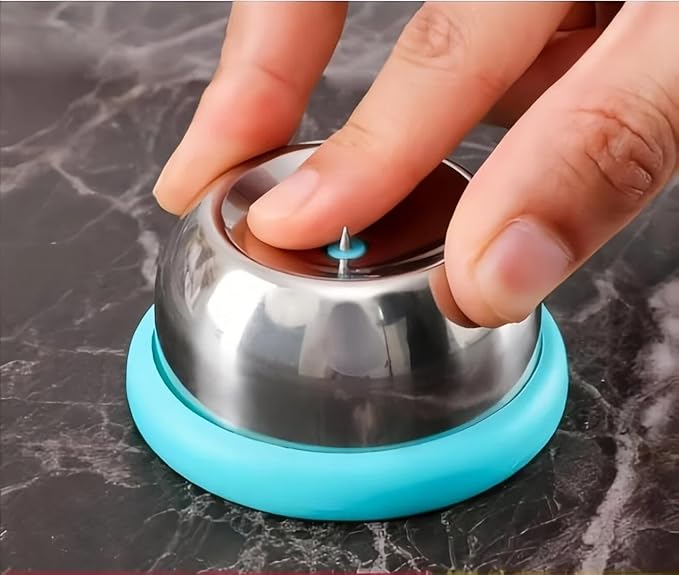 Stainless Steel Egg Piercer - Egg Opener for Hard Boiled Eggs, Egg Poker with Sharp Pin & Anti-Slip Base, Perfect Hard Boiled Egg Peeler Tool, Easy Peel Kitchen Gadget Gift (Blue(simple))