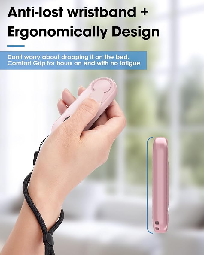 Remote Page Turner for Kindle Reading Accessories, Clicke for iPad iPhone Android Tablets E-Book Reading Noels, Camera Remote Shutter Selfie Controller, Pink