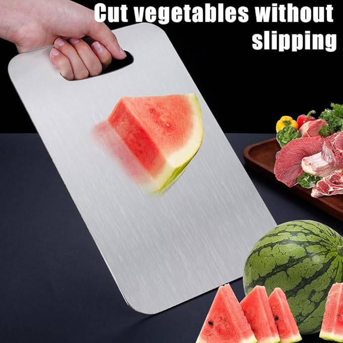 Titanium Cutting Board, 17.6X12 IN Pure Titanium Cutting Boards for Kitchen, Cutting Boards Non Toxic, Double-Sided Food-Grade, Easy to Clean, Dishwasher Safe, for Meats, Fruits and Vegetables