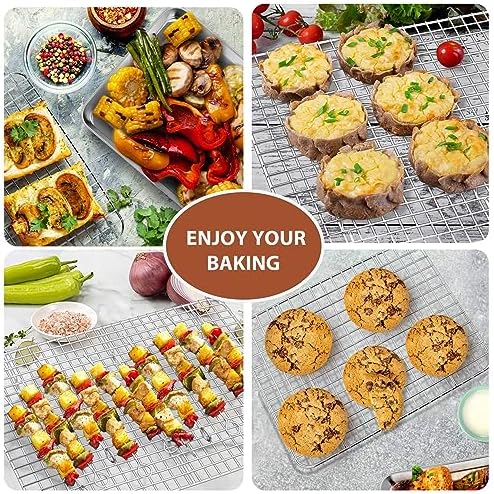 P&P CHEF 16 + 10.4 Inch Cookie Baking Sheet Pan with Wire Rack,4 Pcs